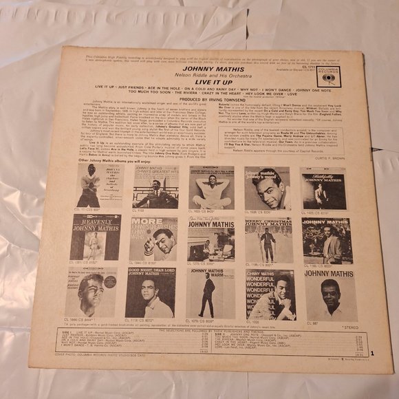 Johnny Mathis live it up lp record - Picture 3 of 4